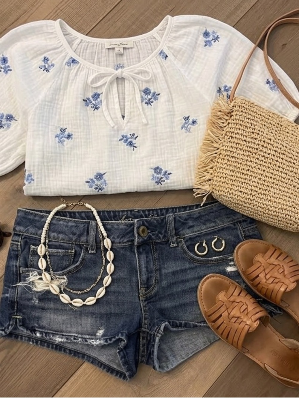 AE American Eagle Super Short Distressed Denim Shorts